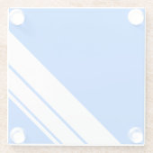 Helle blaue Ecke Racing Streifen Glasuntersetzer (Rückseite)