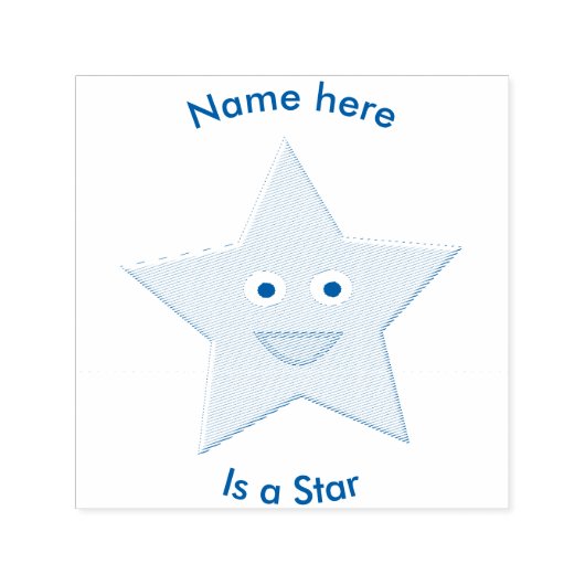Helle blaue Feier Star Custom Self Inking Permastempel (Design)
