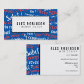 Helle blaue französische Sprachtutor-Visitenkarte Visitenkarte (Vorne/Hinten)