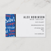 Helle blaue französische Sprachtutor-Visitenkarte Visitenkarte (Rückseite)