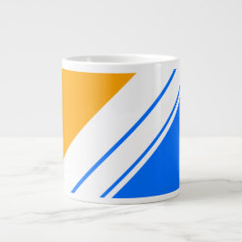 Helle, blaue, gelbe, weiße Streifen Jumbo-Tasse