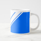 Helle, blaue, gelbe, weiße Streifen Jumbo-Tasse (Rechts)