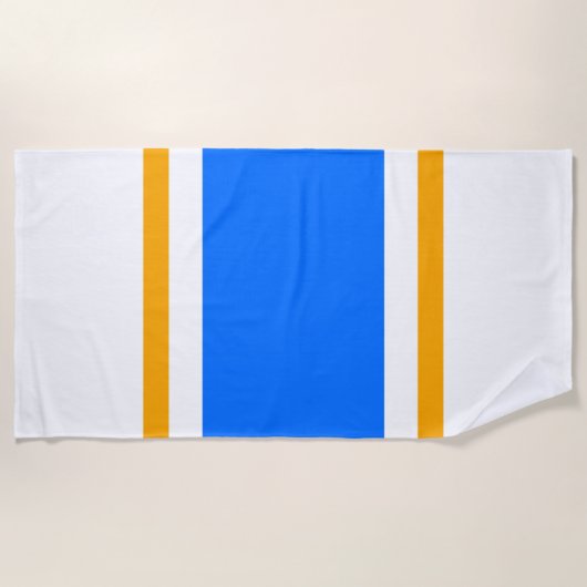 Helle blaue, gelbe, weiße Streifen Strandtuch (Vorderseite)