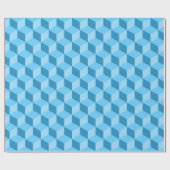 HELLE BLAUE GEOMETRISCHE KUBE-PATTER GESCHENKPAPIER (Flach)