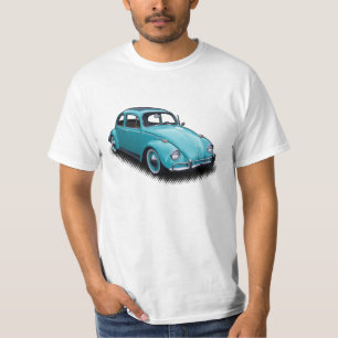 Helle blaue klassische Wanze auf weißem T - Shirt