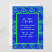 Helle blaue Limone grüne Muster-Hochzeit Einladung (Vorderseite)