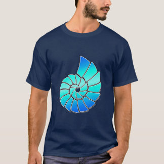 Helle blaue Nautilus-Muschel T-Shirt
