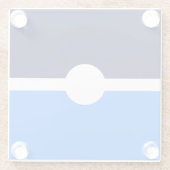 Helle blaue Navy weiße, moderne Streifen Glasuntersetzer (Rückseite)