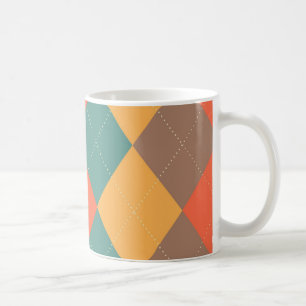 Helle blaue orange Rauten-Tasse Kaffeetasse