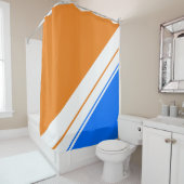 Helle blaue Orange Streifen Duschvorhang (Beispiel)