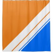 Helle blaue Orange Streifen Duschvorhang (Vorderseite)