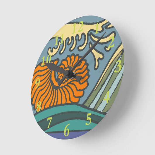 Helle blaue Ozeanwellen Runde Wanduhr (Winkel)