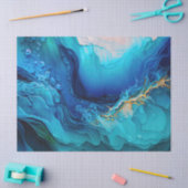 Helle blaue Ozeanwellen Seidenpapier (Basteln)