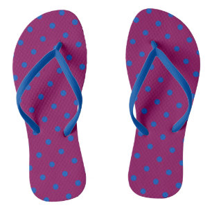 Helle blaue Polka Punkte auf der Äggplant-Muster Badesandalen