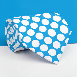 Helle blaue riesige Polka-Punkte individuelle Kraw Krawatte