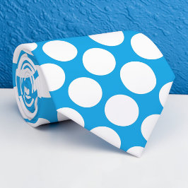 Helle blaue riesige Polka-Punkte individuelle Kraw Krawatte