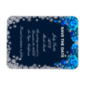 Helle blaue Rose Schneeflocken Save the Date Weihn Magnet (Horizontal)