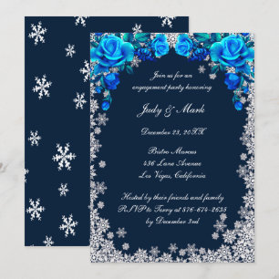 Helle blaue Rose Snowflake Engagement Party Einladung