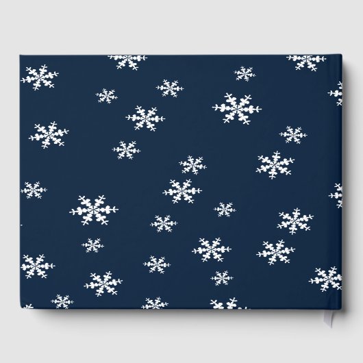 Helle blaue Rose Snowflake Weihnachten Gästebuch (Rückseite)