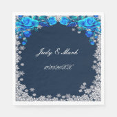 Helle blaue Rose Snowflake Weihnachten Serviette (Vorderseite)