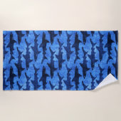 Helle blaue Schule des Strandtuch (Vorderseite)