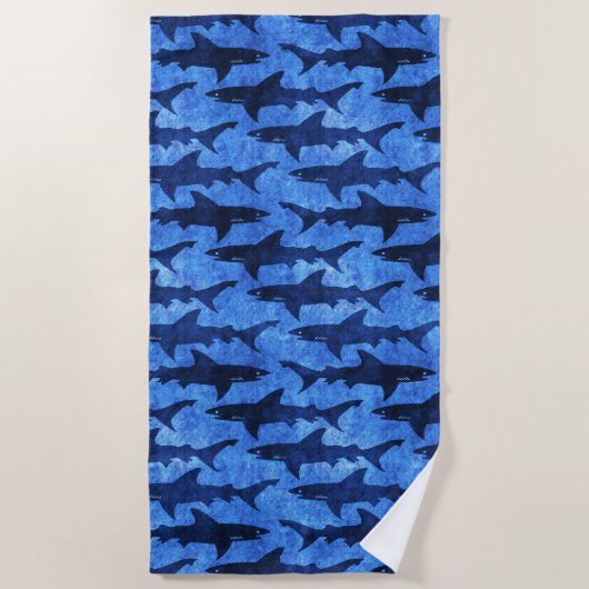 Helle blaue Schule des Strandtuch (Vorderseite)