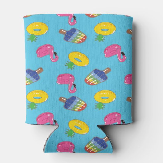 Helle blaue Schwimmbecken Floating Muster Personal Dosenkühler (Rückseite)