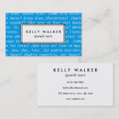 Helle blaue spanische Sprachtypographie Visitenkarte (Vorne/Hinten)