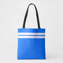 Helle blaue Sporty White Racing Streifen Tasche