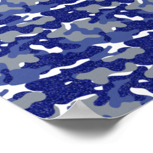 Helle blaue Tarnung Funkelnde Tarnung Armee Soldat Poster