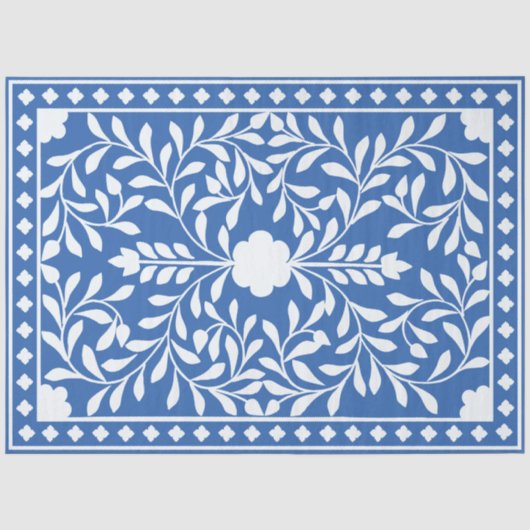 Helle blaue traditionelle Knochenintarsien-Dekupag Seidenpapier (Vorderseite)