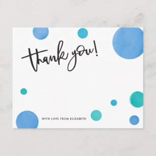Helle blaue Tupfen-Babyparty danken Ihnen Dankeskarte
