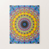 Helle blaue und gelbe Mandala Puzzle (Vertikal)