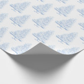 Helle, blaue und weiße Winterspruce-Bäume Geschenkpapier (Ecke)