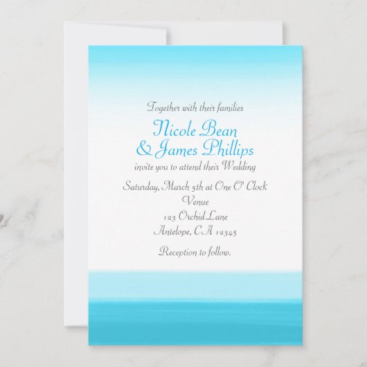 Helle blaue Wasserfarbe Moderne Einladungen für Ho (Vorderseite)