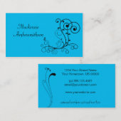 Helle blaues Schwarz-Strudel-Visitenkarte Visitenkarte (Vorne/Hinten)