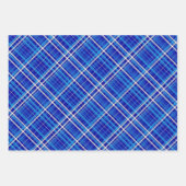 Helle Blautöne mit blau-weißem Karo Geschenkpapier Set (Vorderseite)
