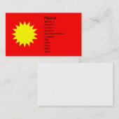 Helle Blazing Yellow Sun auf Red Background Solar Visitenkarte (Vorne/Hinten)