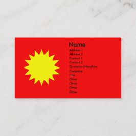 Helle Blazing Yellow Sun auf Red Background Solar Visitenkarte