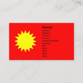 Helle Blazing Yellow Sun auf Red Background Solar Visitenkarte