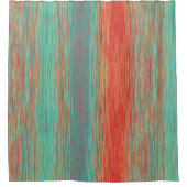 Helle Blended Lines Red Orange Türkquoise Duschvorhang (Vorderseite)