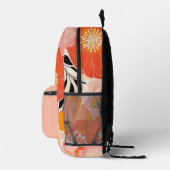 Helle, blorrosa und orange bedruckter rucksack (Rechts)
