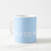 Helle Blu & White Fun Schriftart Moderner Name 016 Kaffeetasse (Vorderseite Links)