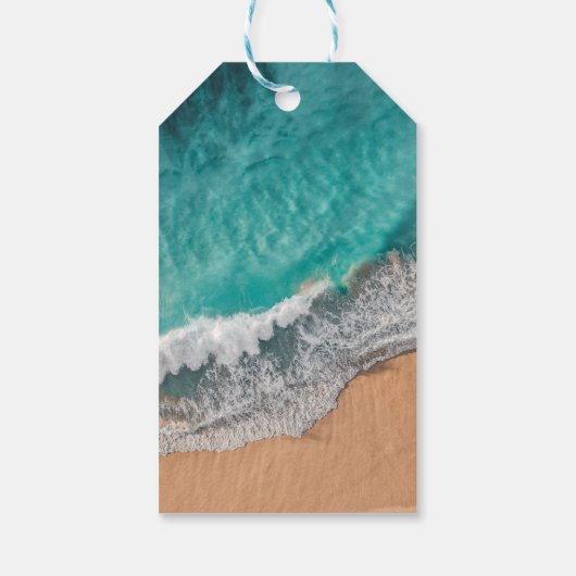 Helle Blue Calm Ocean Shore Holzwand Art iPad Ai Geschenkanhänger (Rückseite)