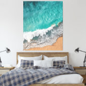 Helle Blue Calm Ocean Shore Holzwand Art iPad Ai Leinwanddruck (Insitu (Schlafzimmer))