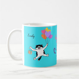 Helle Blue Cat Lover Geschenk Personalisiert Kaffeetasse