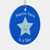 Helle Blue Celebration Star Custom Ornament (Rechts)
