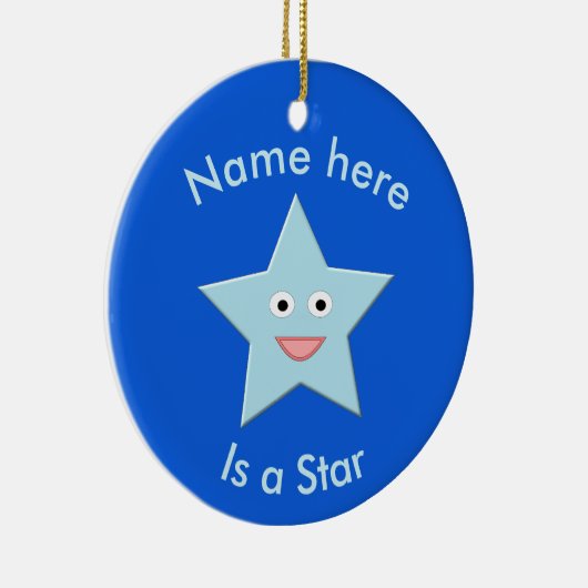 Helle Blue Celebration Star Custom Ornament (Rechts)