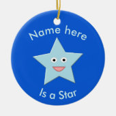 Helle Blue Celebration Star Custom Ornament (Vorne)