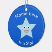 Helle Blue Celebration Star Custom Ornament (Links)